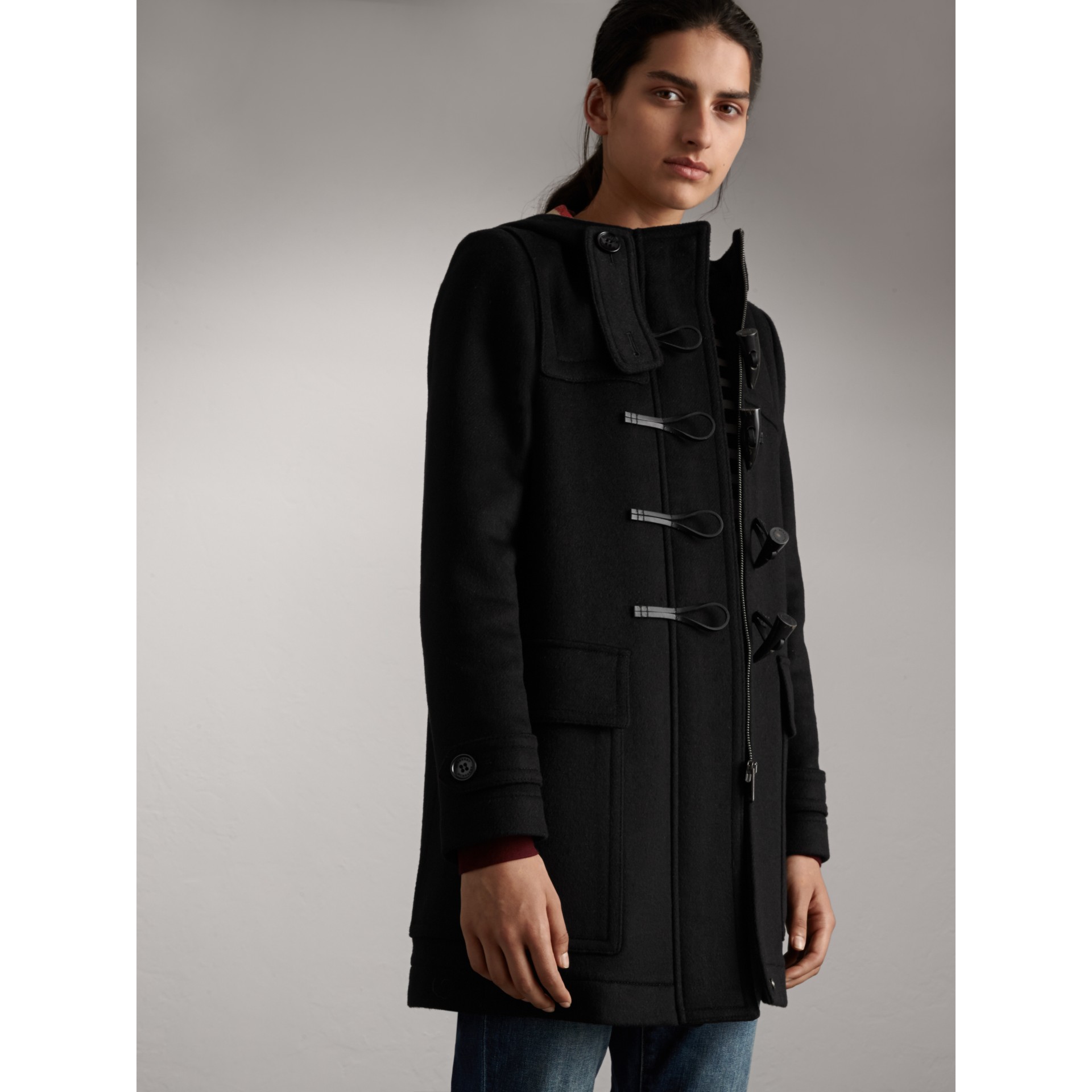 Wool Duffle Coat in Black - Women | Burberry United States