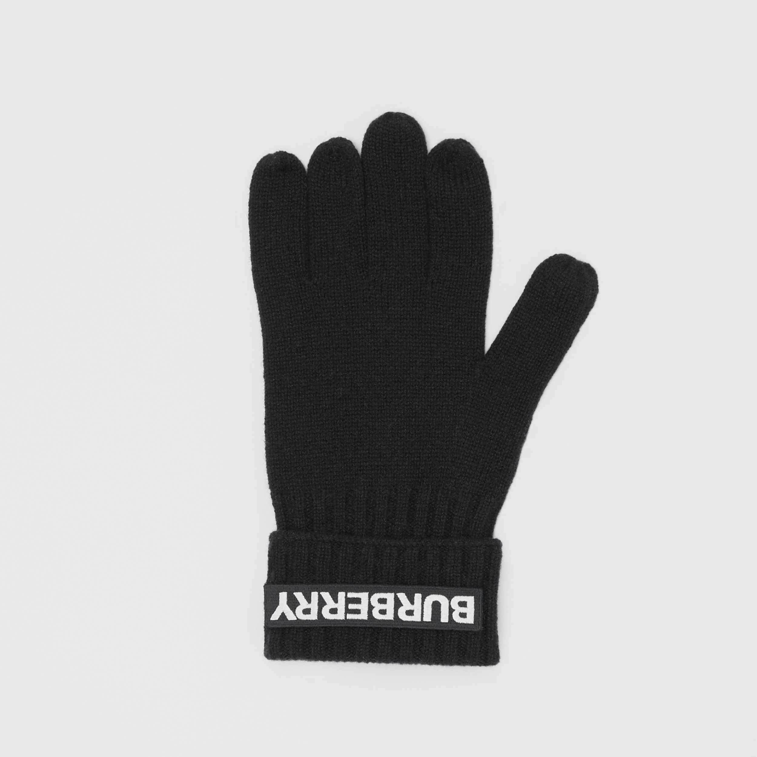 Kingdom and Logo Appliqué Cashmere Gloves Black | Burberry® Official