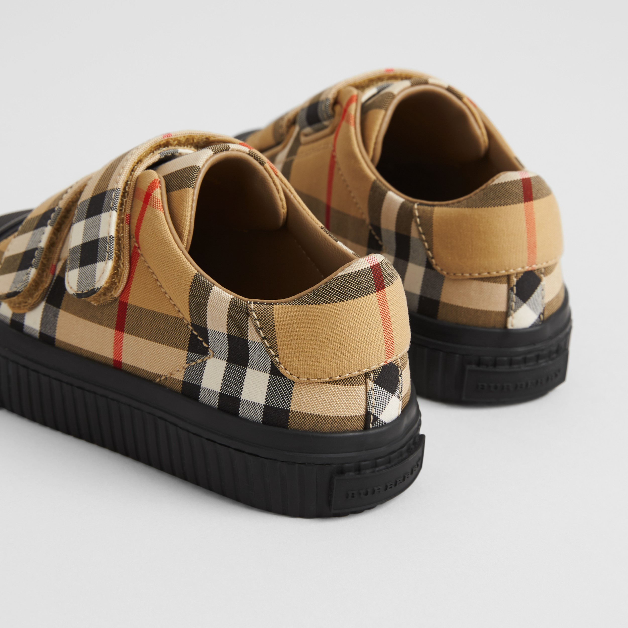 Vintage Check and Leather Sneakers in Antique Yellow/black | Burberry ...