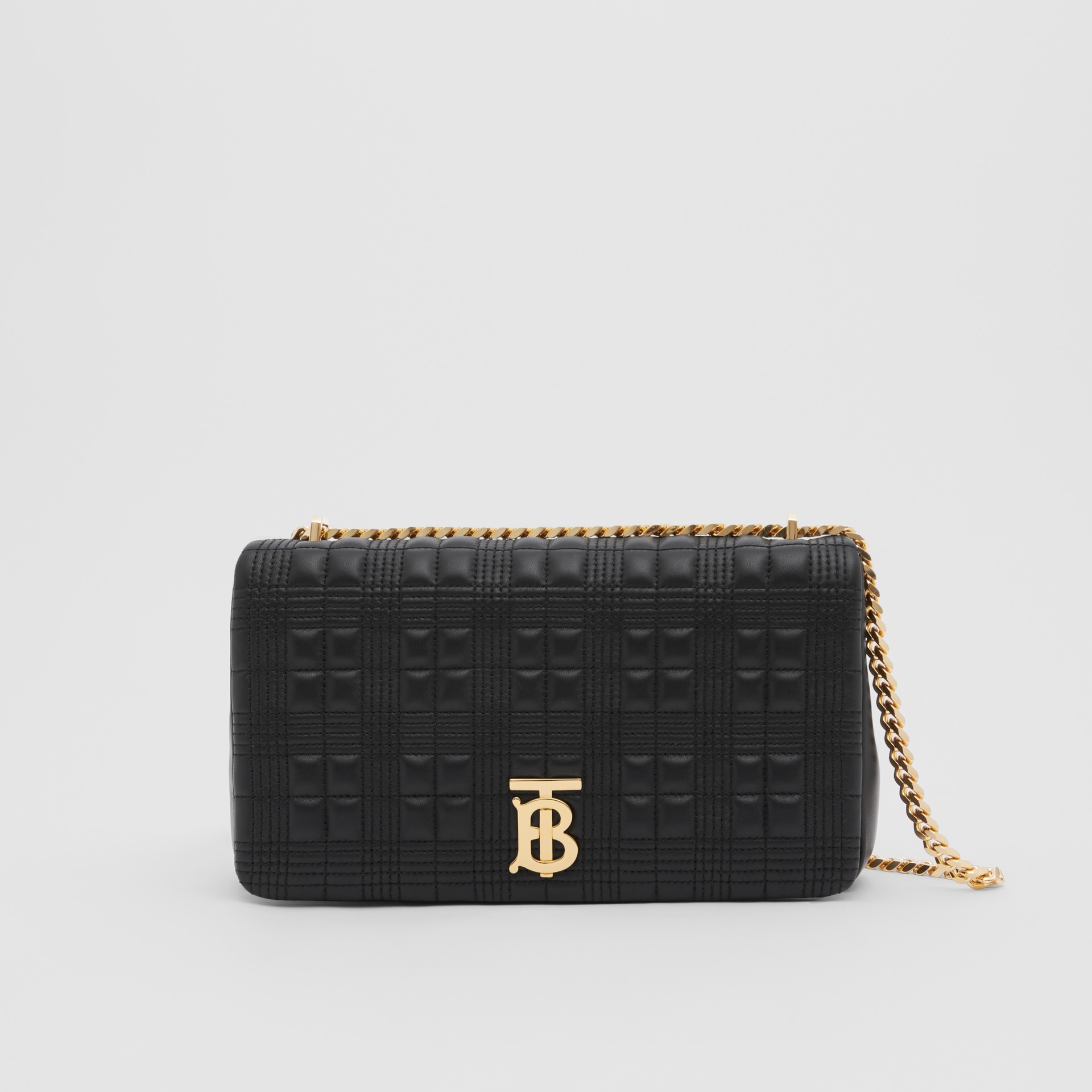 Medium Quilted Check Lambskin Lola Bag in Black - Women | Burberry ...