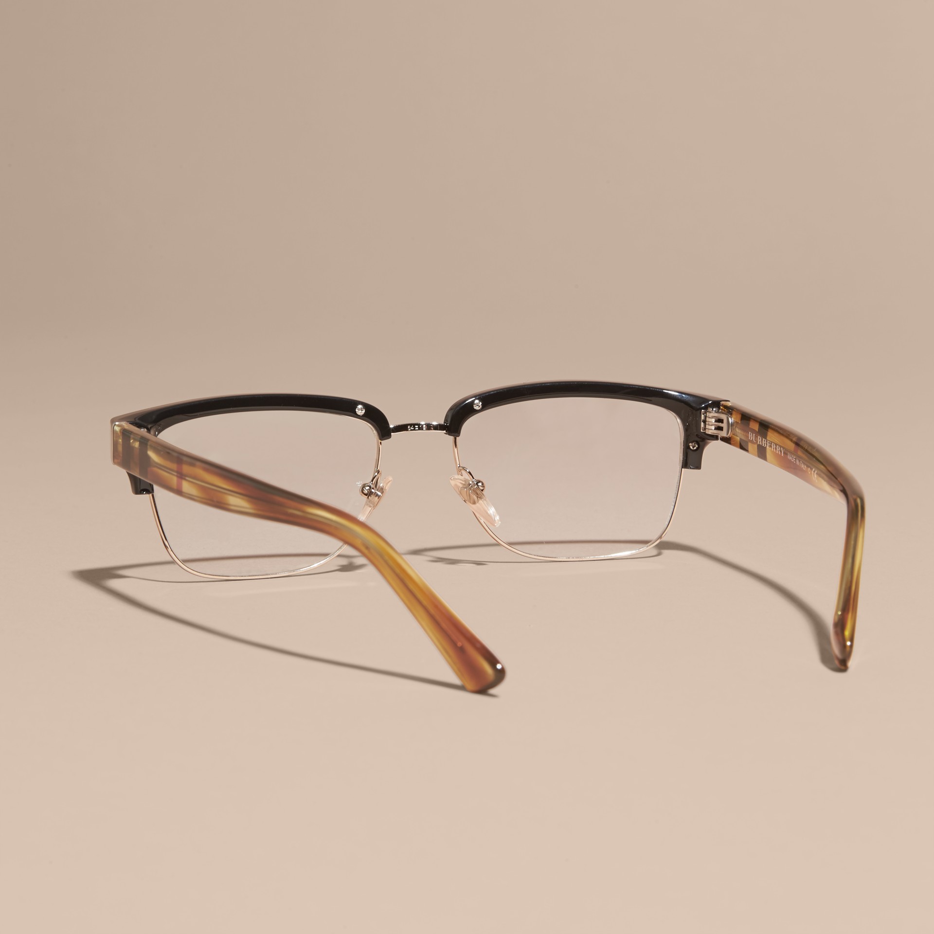 Half-rimmed Oval Optical Frames Black Burberry