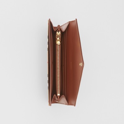 Leather Continental Wallet in Tan 