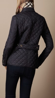 Diamond Quilted Jacket Navy | Burberry