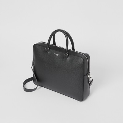 grey leather briefcase