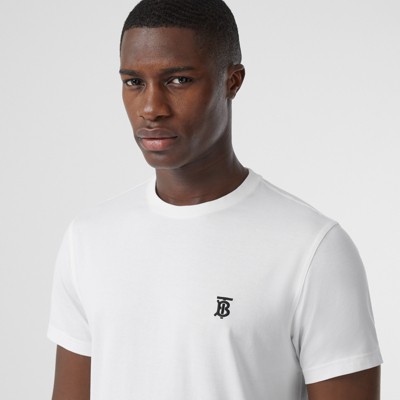 Monogram Motif Cotton T-shirt in White 