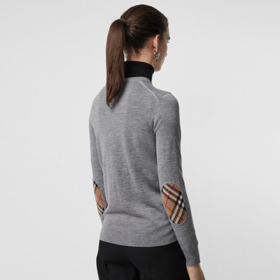 Damen Burberry Überprüfen Sie Detail Merinowolle Pullover Damen Burberry Überprüfen Sie Detail Merinowolle Pullover