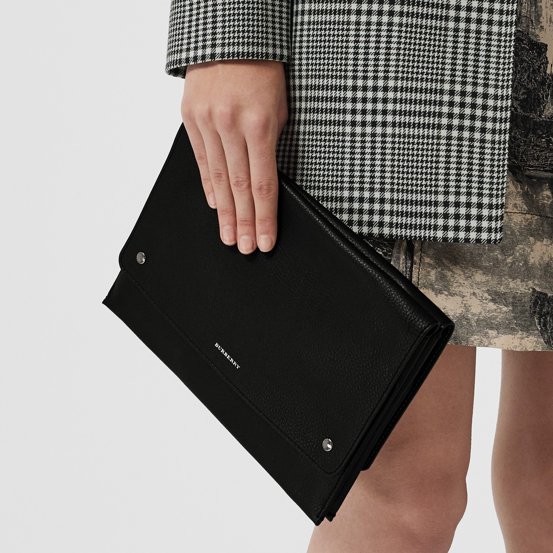 Leather Envelope Crossbody Bag in Black Women Burberry United States