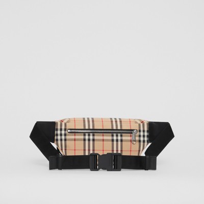 medium vintage check bonded cotton bum bag