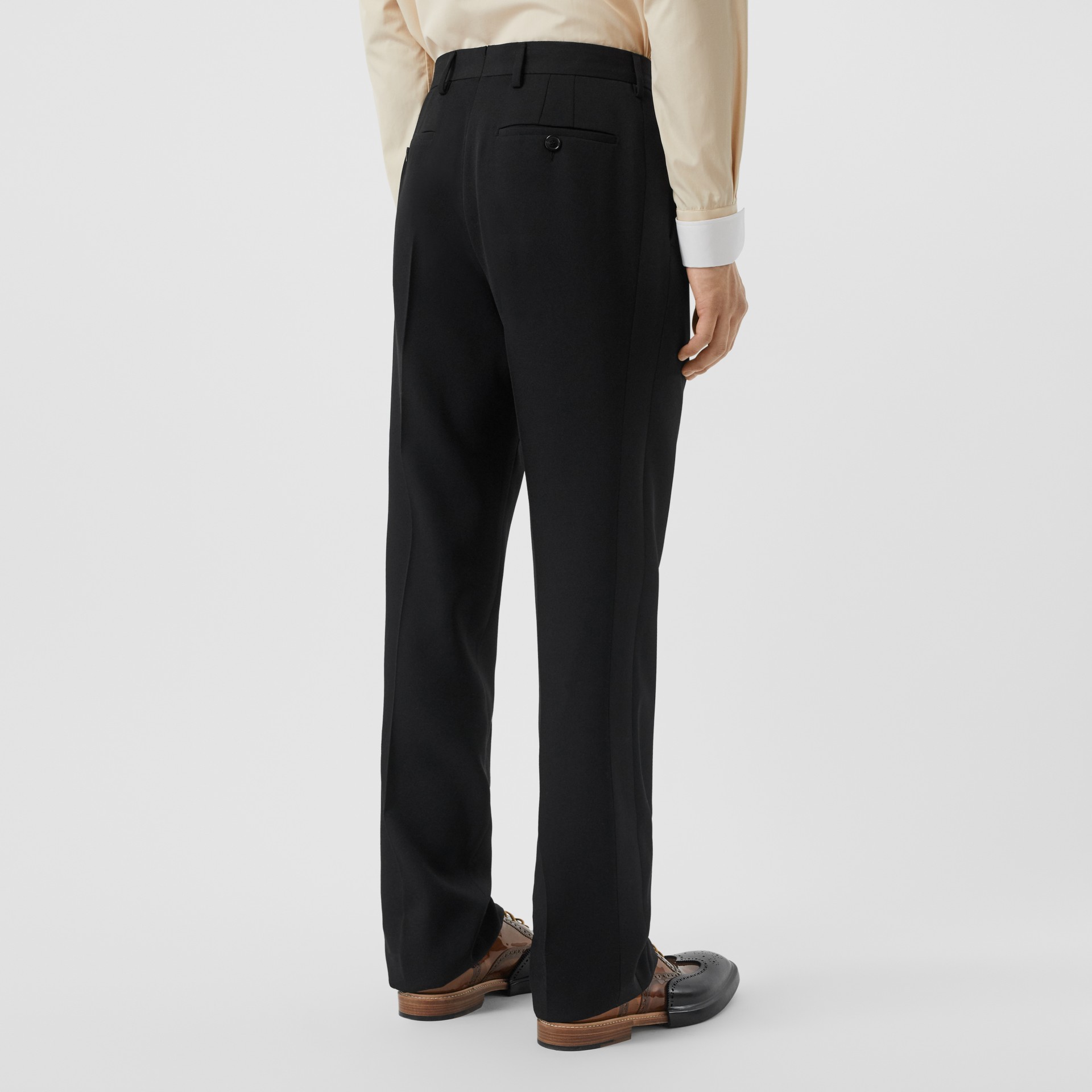 Classic Fit Wool Tailored Trousers in Black - Men | Burberry United States