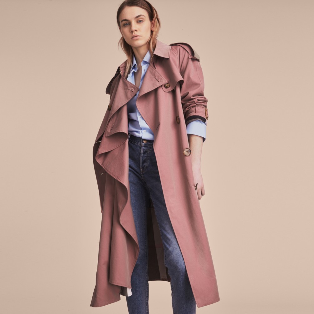 古典玫瑰色 轻薄嘎巴甸 trench 风衣 产品图片71