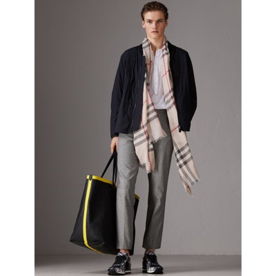 burberry giant check wool silk scarf