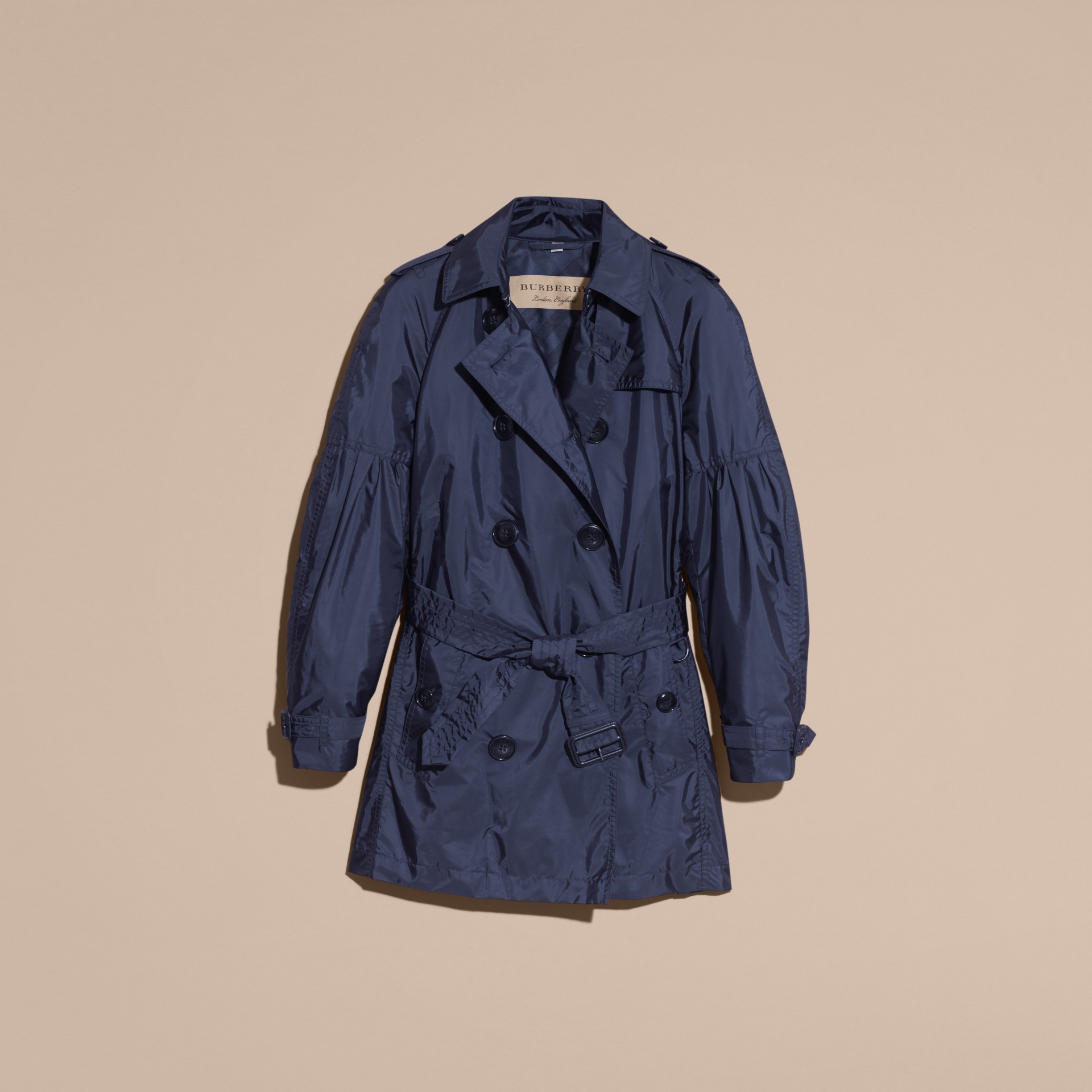 Packaway Trench Coat with Bell Sleeves Navy | Burberry