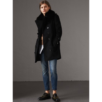 burberry coat with fur collar