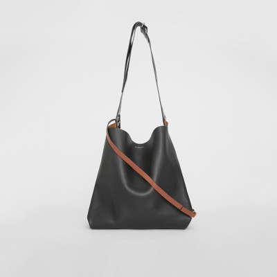 The Leather Grommet Detail Bag in Black 