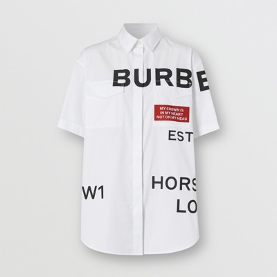 burberry white short sleeve shirt