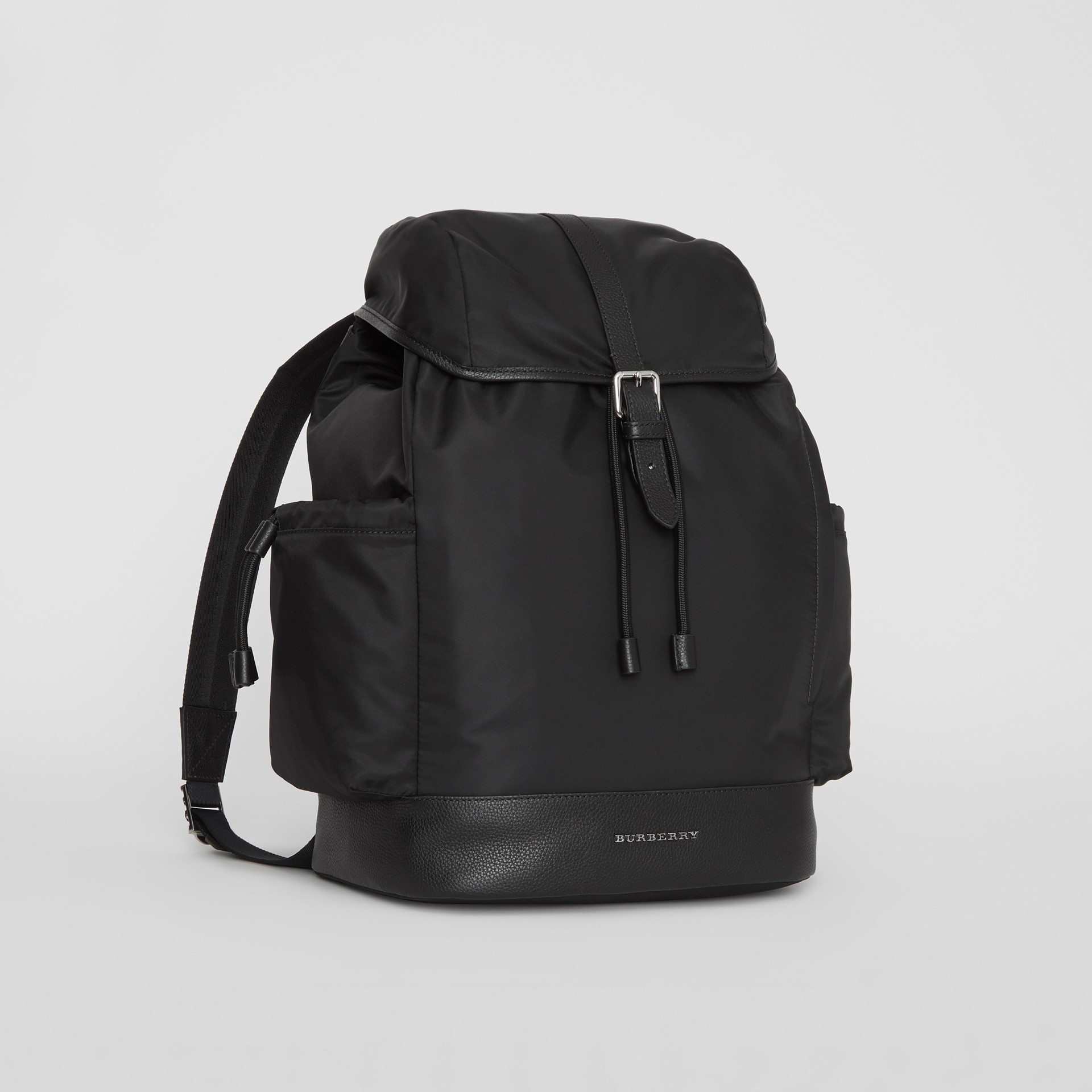Leather Trim Baby Changing Rucksack In Black Children Burberry United States