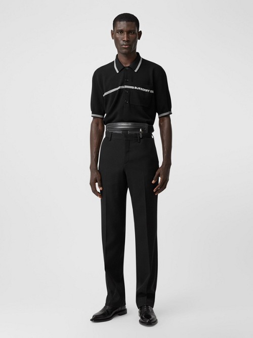 BURBERRY English Fit Pocket Detail Wool Tailored Trousers