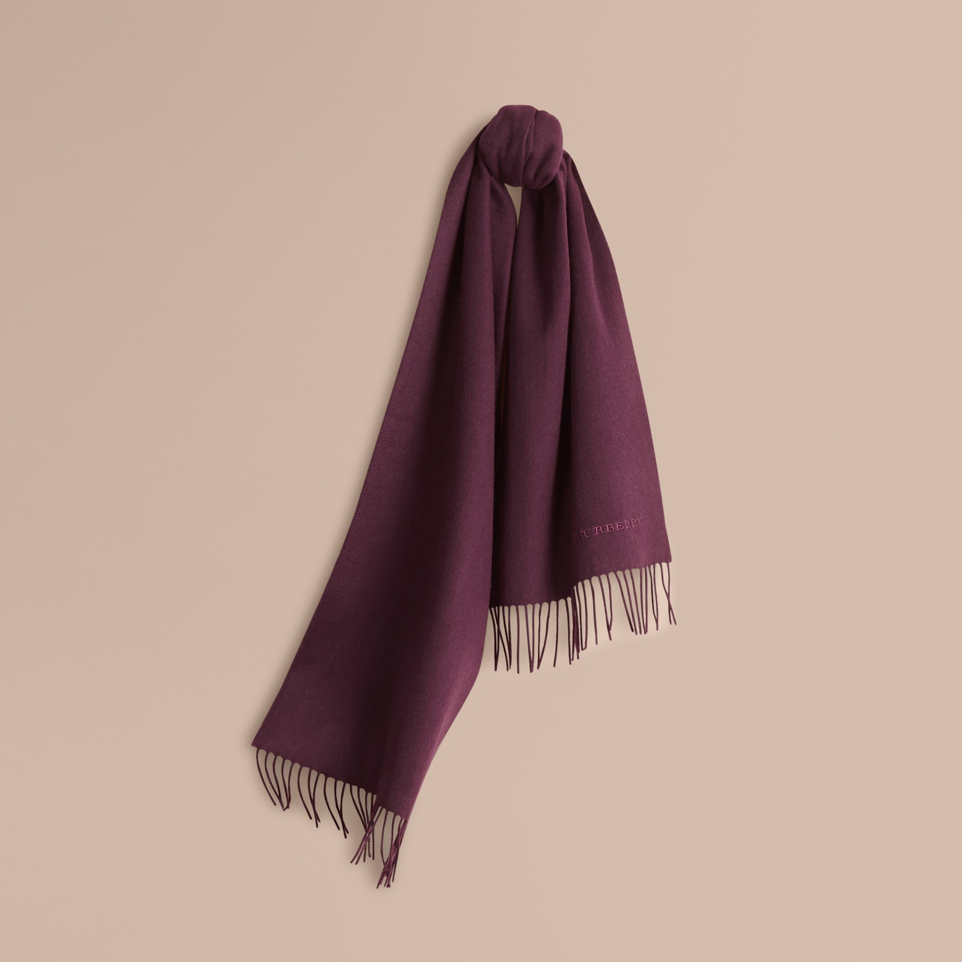 The Classic Cashmere Scarf in Aubergine | Burberry United States