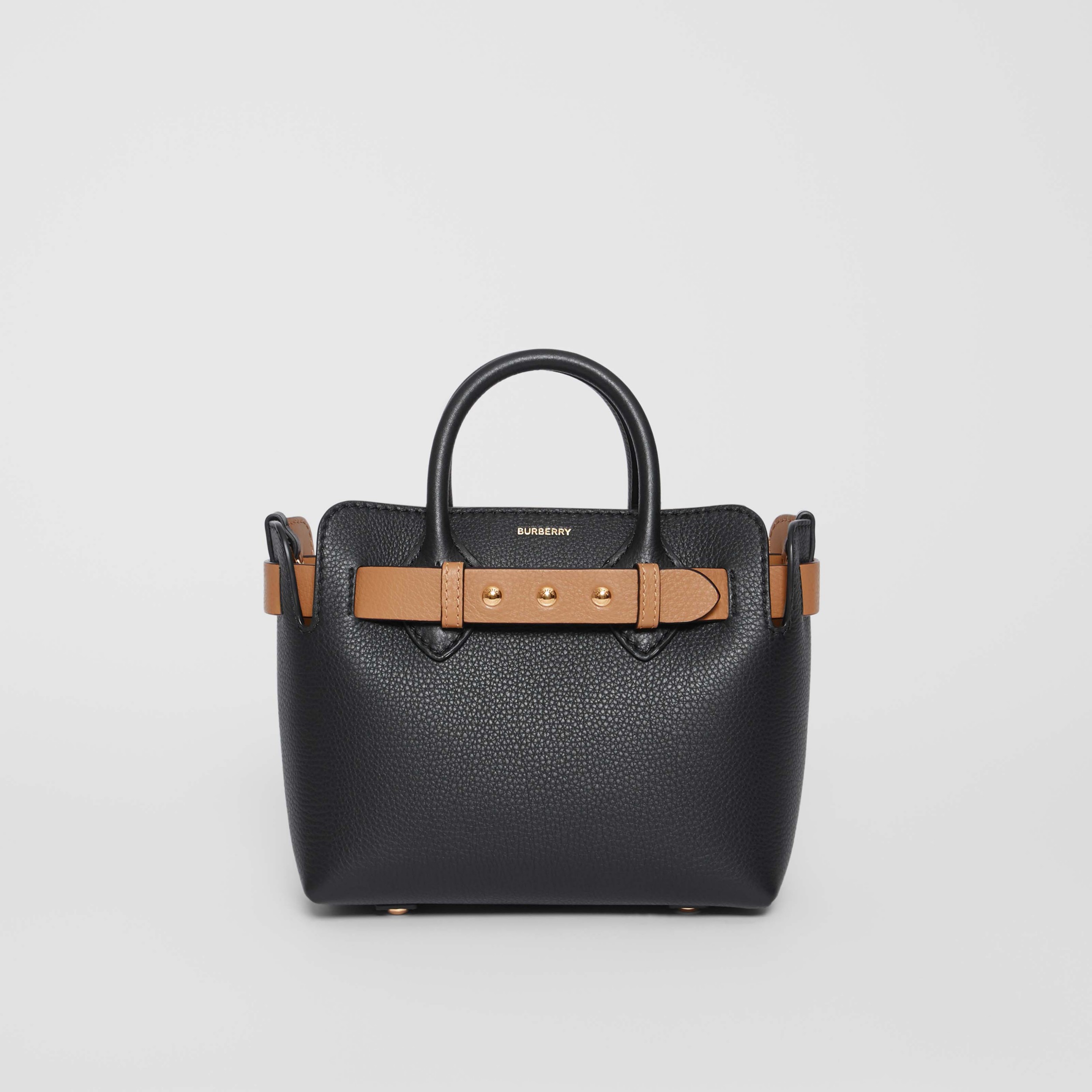 The Mini Leather Triple Stud Belt Bag in Black/light Camel - Women | Burberry United States