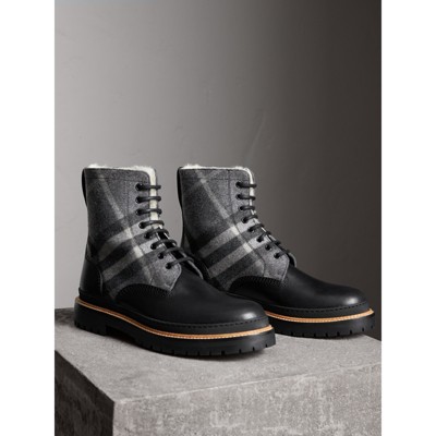 burberry check boots