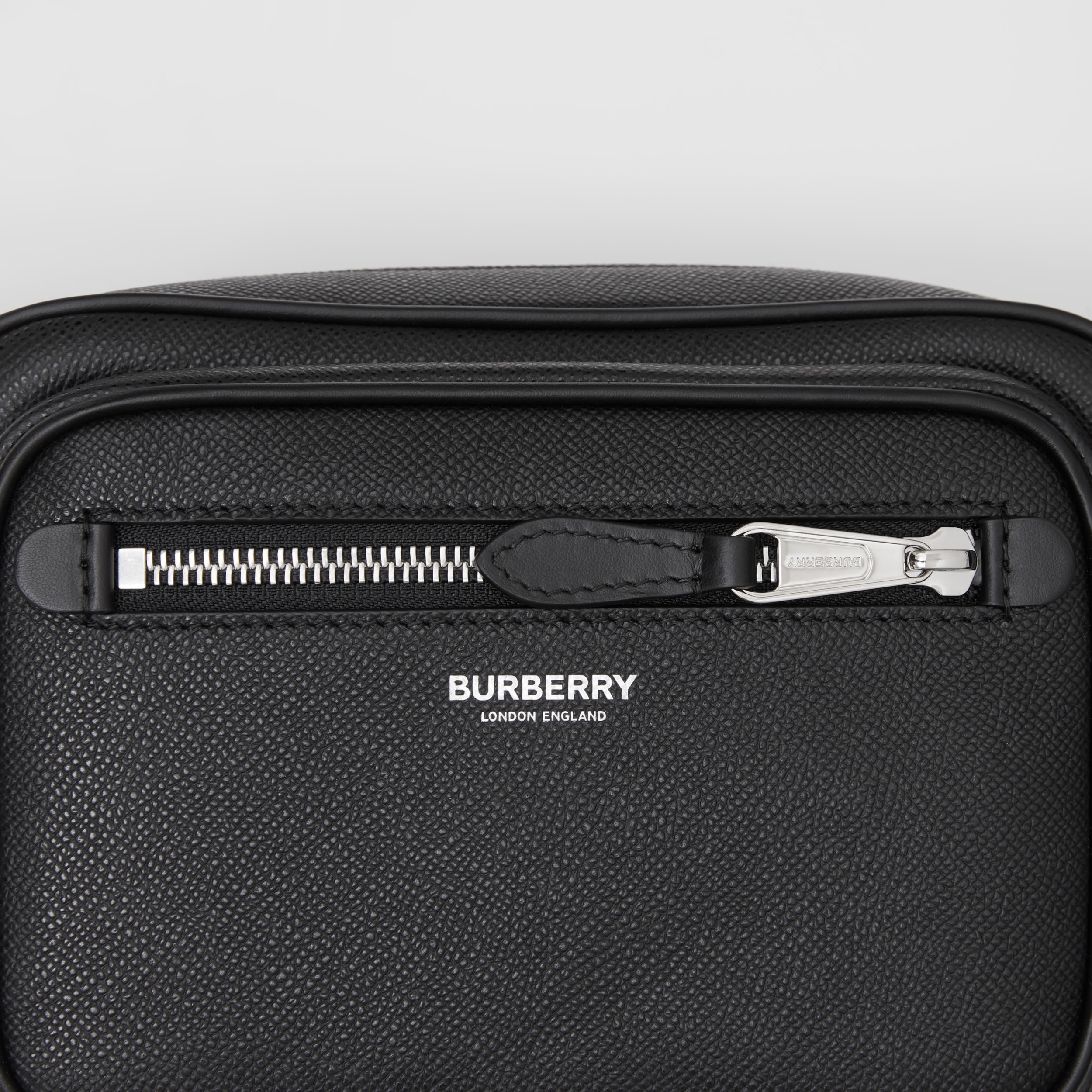 Grainy Leather Crossbody Bag in Black Men Burberry® Official