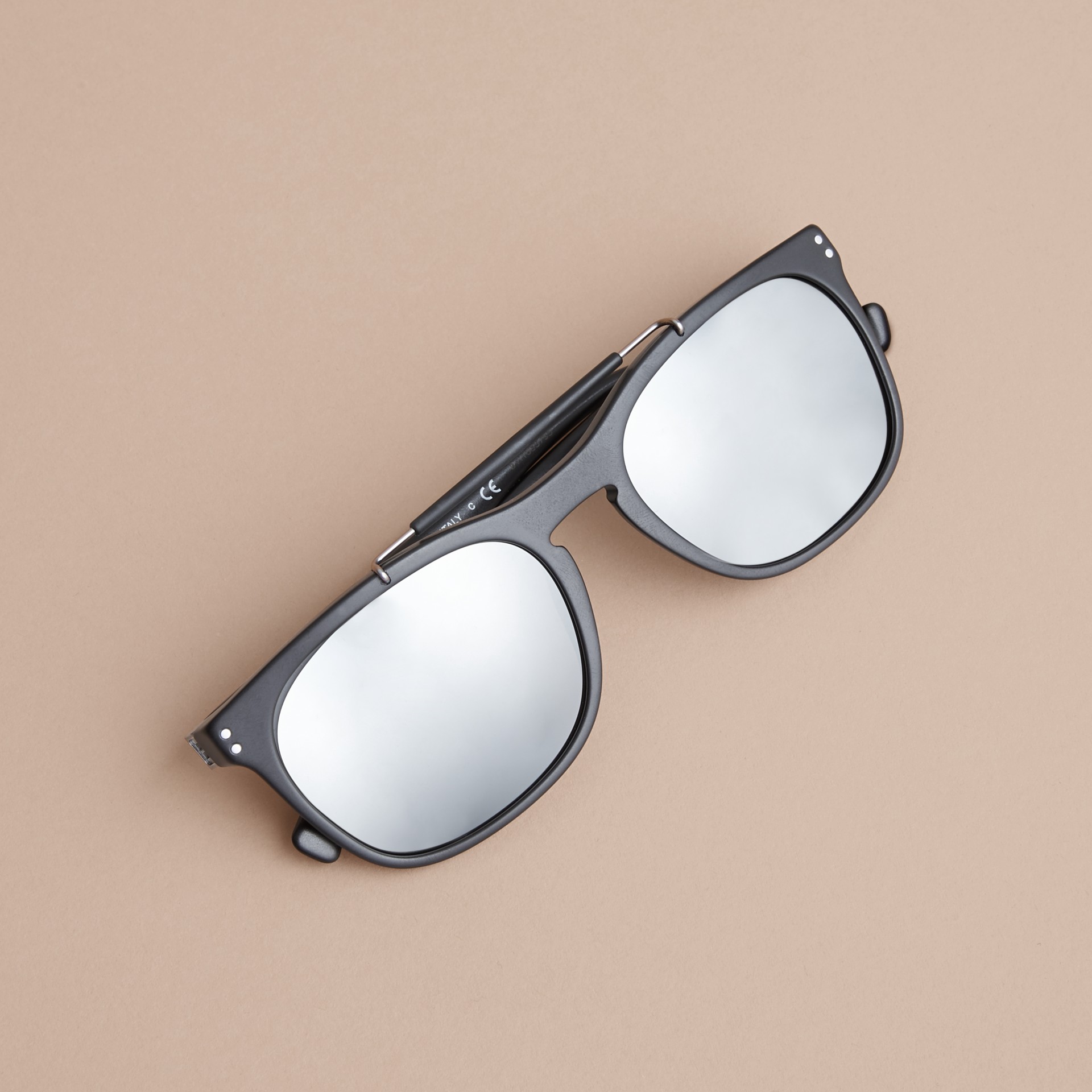 Top Bar Square Frame Sunglasses in Black Men Burberry United States