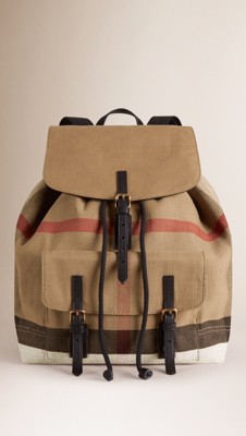 Small Canvas Check Backpack