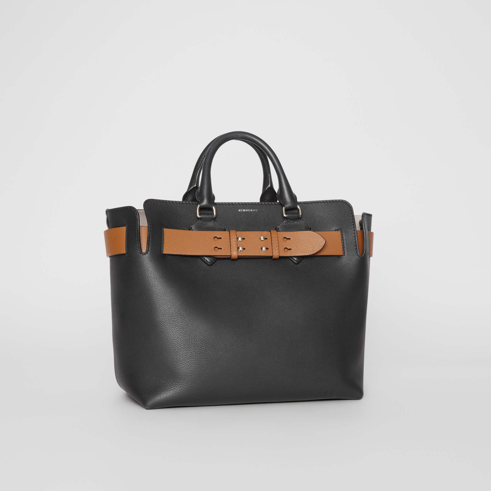 The Medium Leather Belt Bag in Black/tan - Women | Burberry Australia