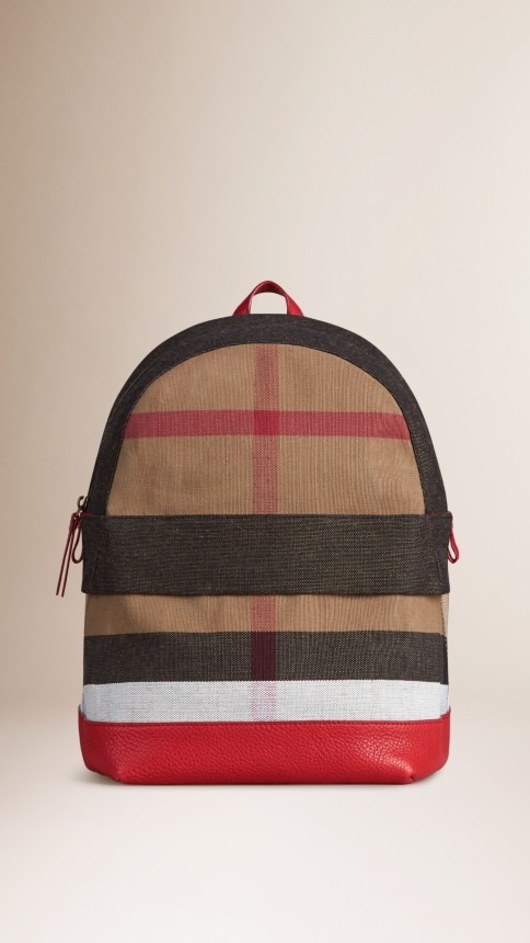 Canvas Check and Leather Backpack | Burberry