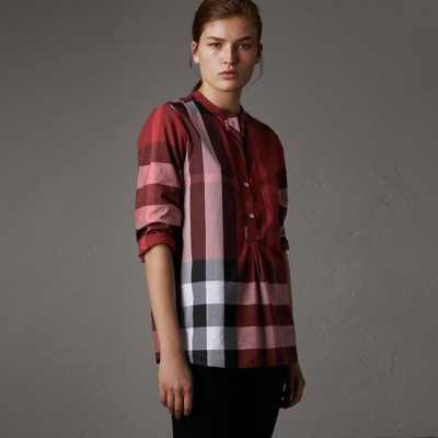 burberry red check shirt