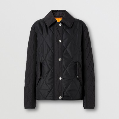 Logo Print Diamond Quilted Jacket in 