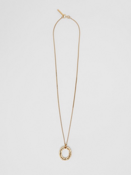 Burberry ‘o' Alphabet Charm Gold-plated Necklace In Light Gold