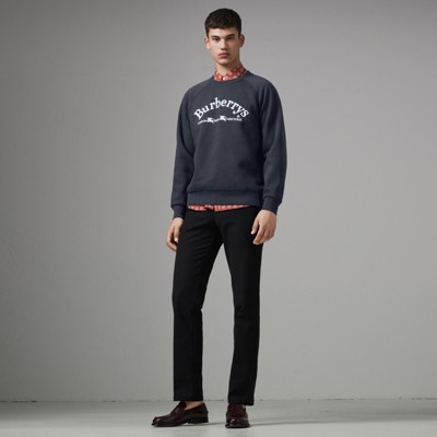 burberry embroidered archive logo jersey hoodie