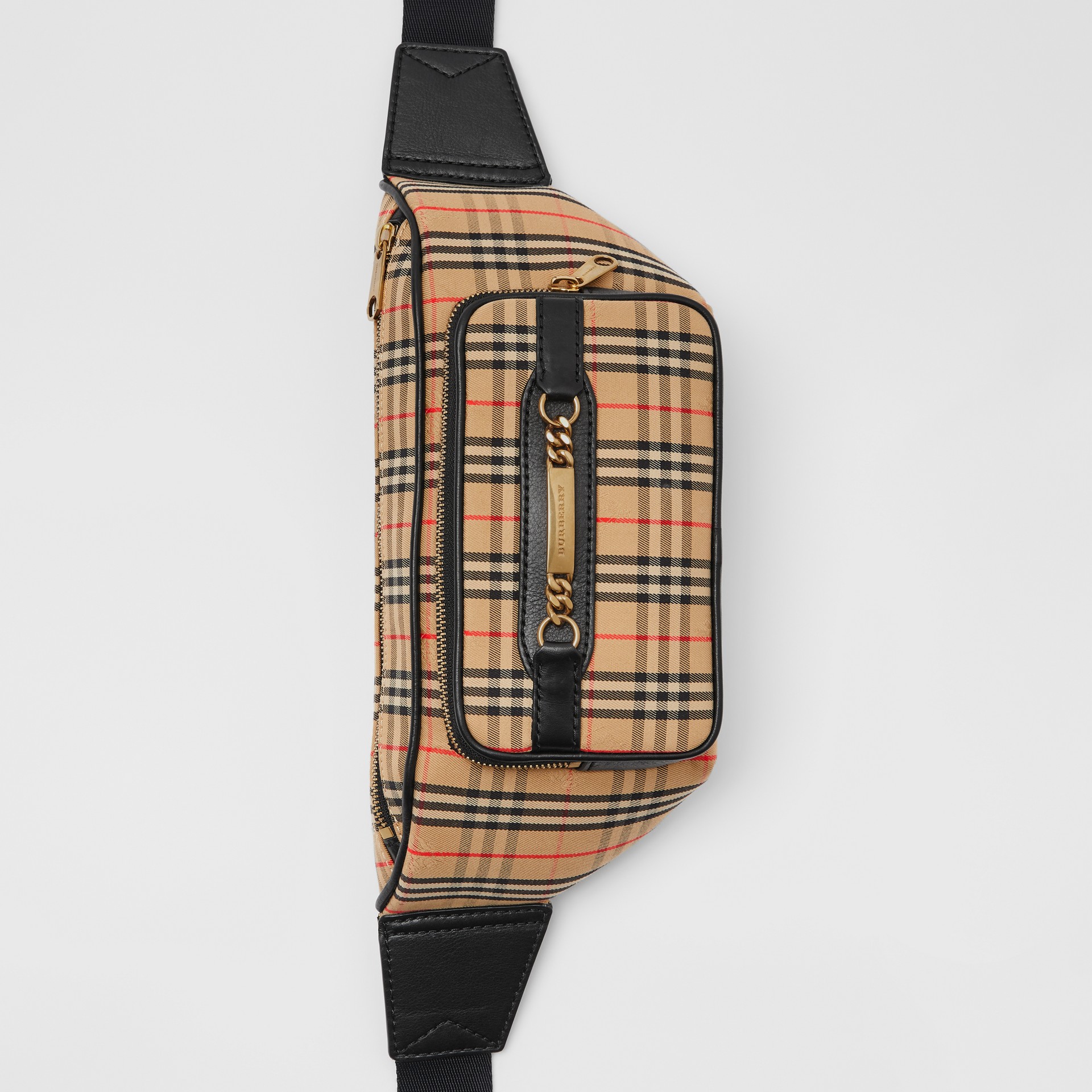The Large 1983 Check Link Bum Bag in Black - Men | Burberry United States