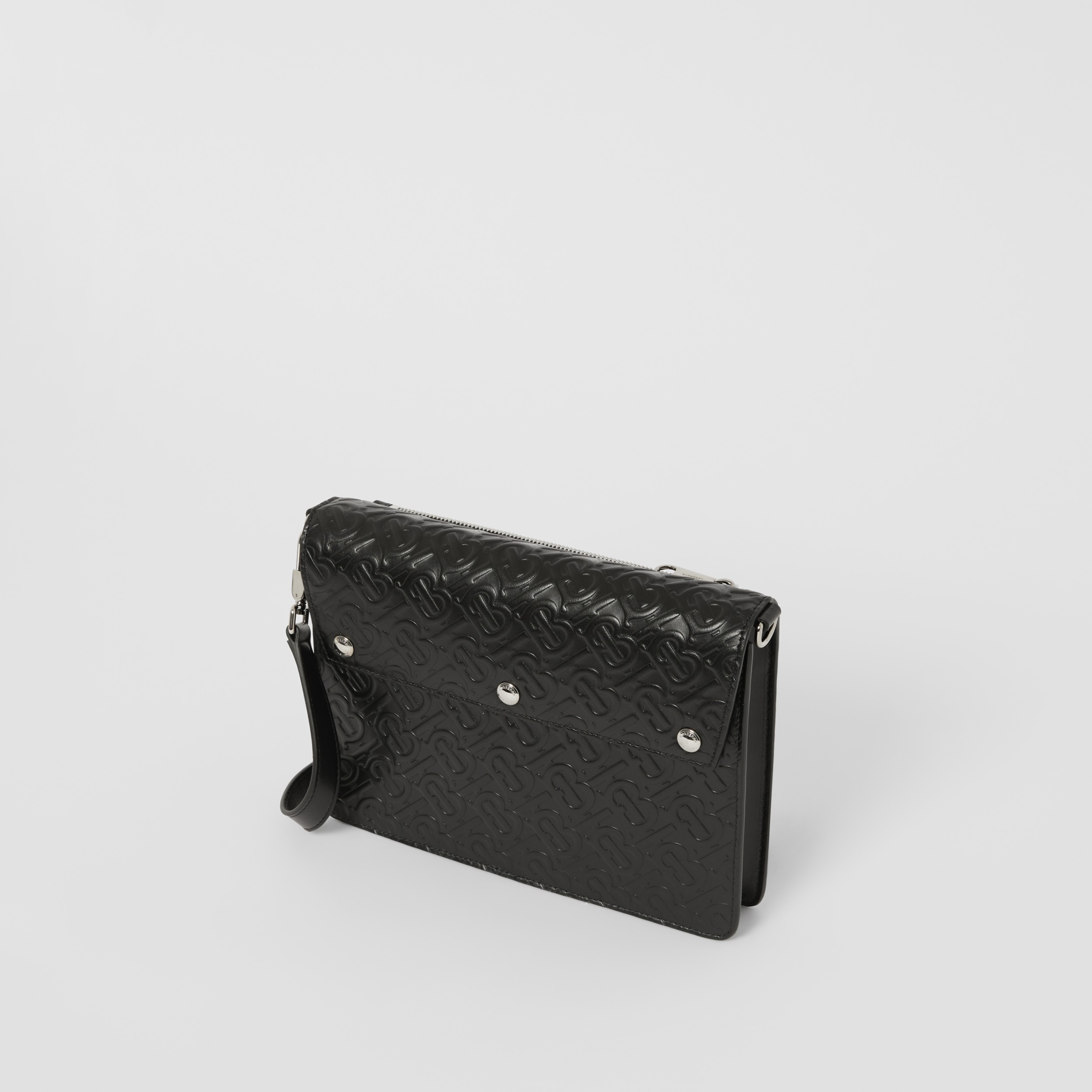 Burberry Black Monogram Leather Crossbody Bag