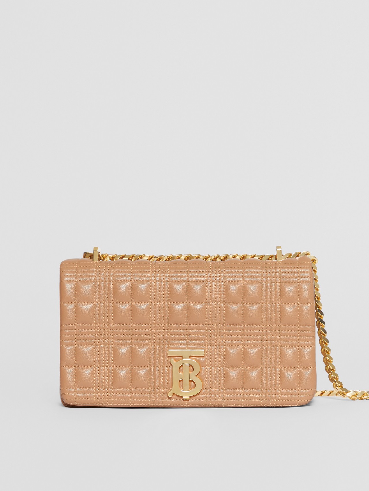 Small Quilted Lambskin Lola Bag in Camel/light Gold