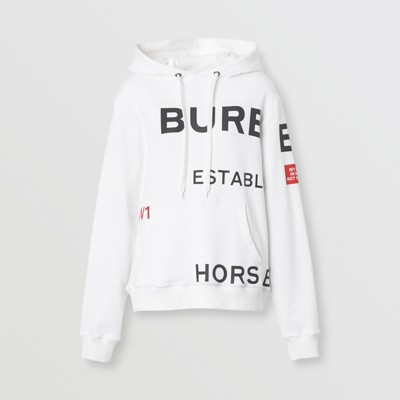 burberry hoodie womens white
