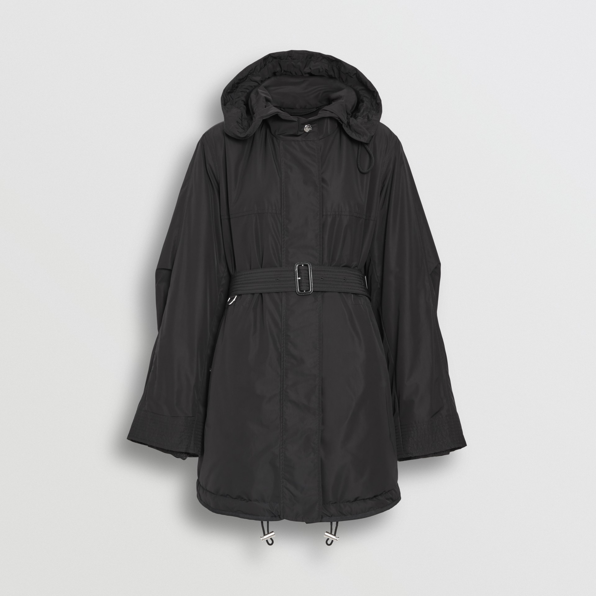 形状记忆塔夫绸连帽风雪大衣