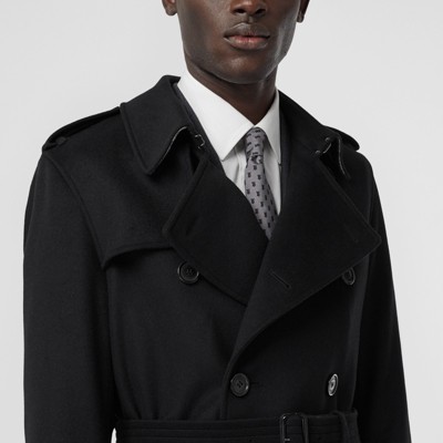 burberry black wool trench coat