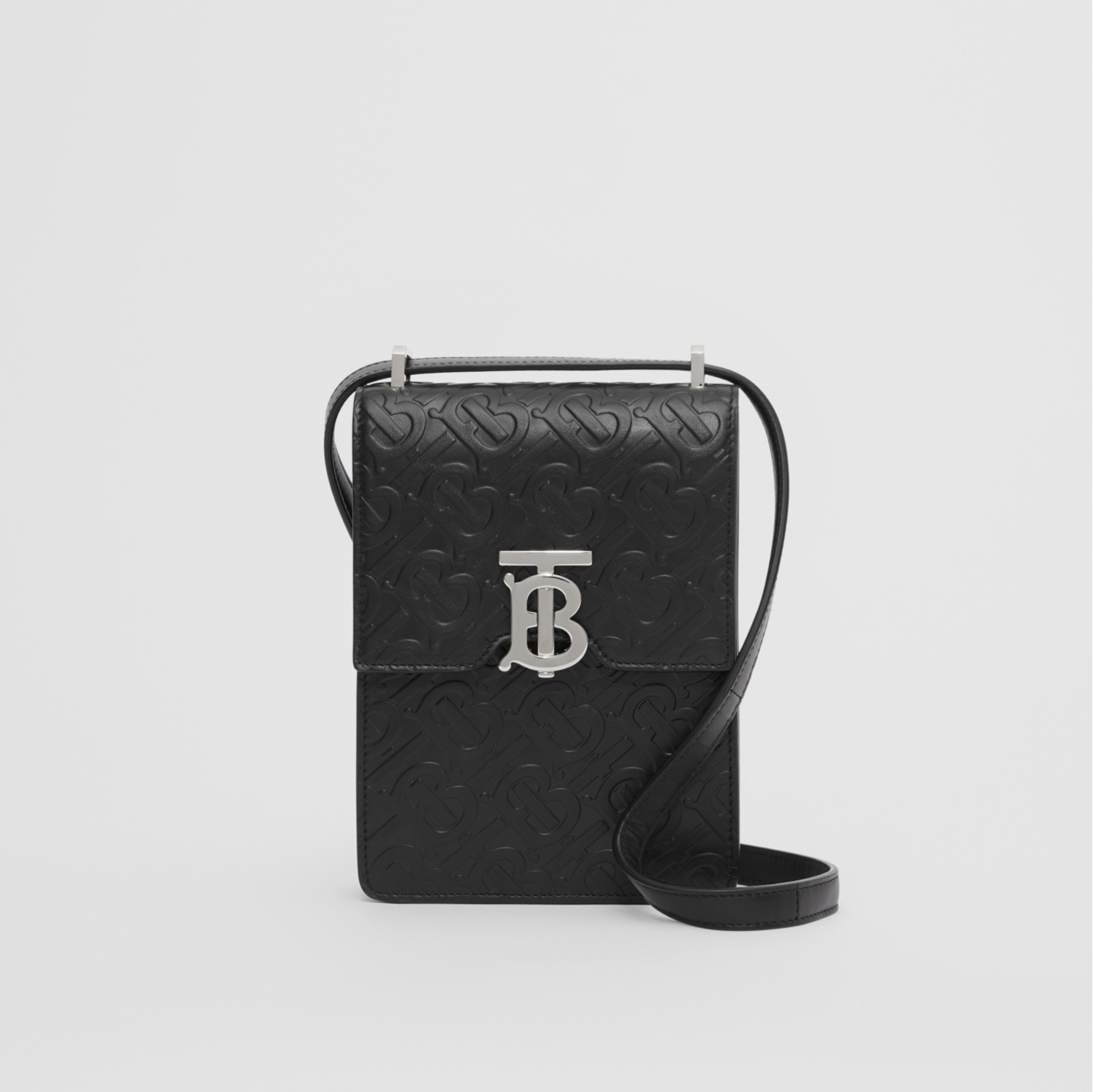 Monogram Leather Robin Bag in Black Burberry Official