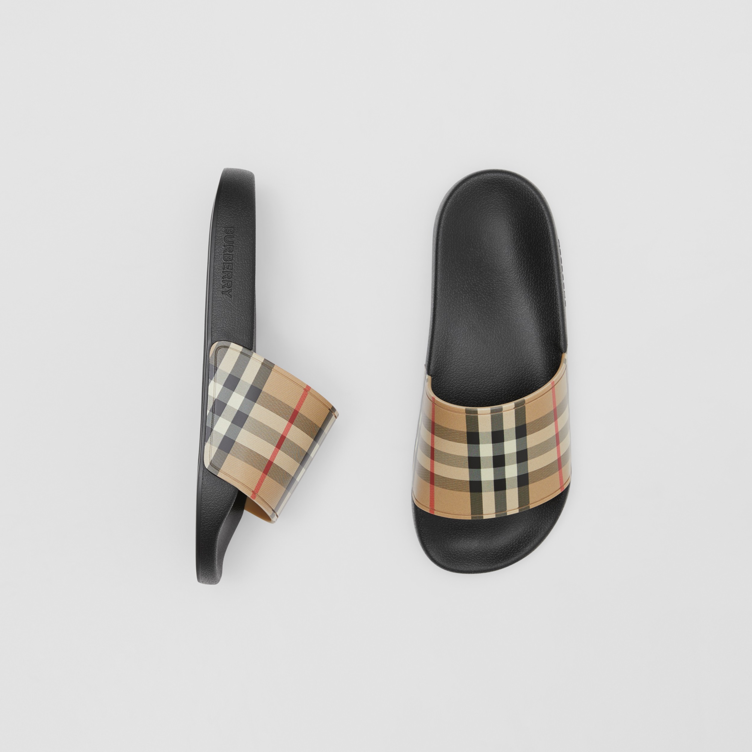 Vintage Check Slides in Archive Beige - Women | Burberry Hong Kong S.A.R. - 1