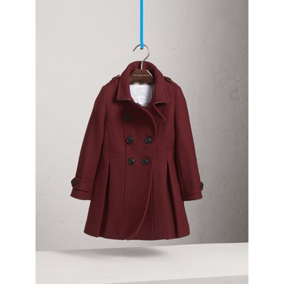 maroon burberry coat