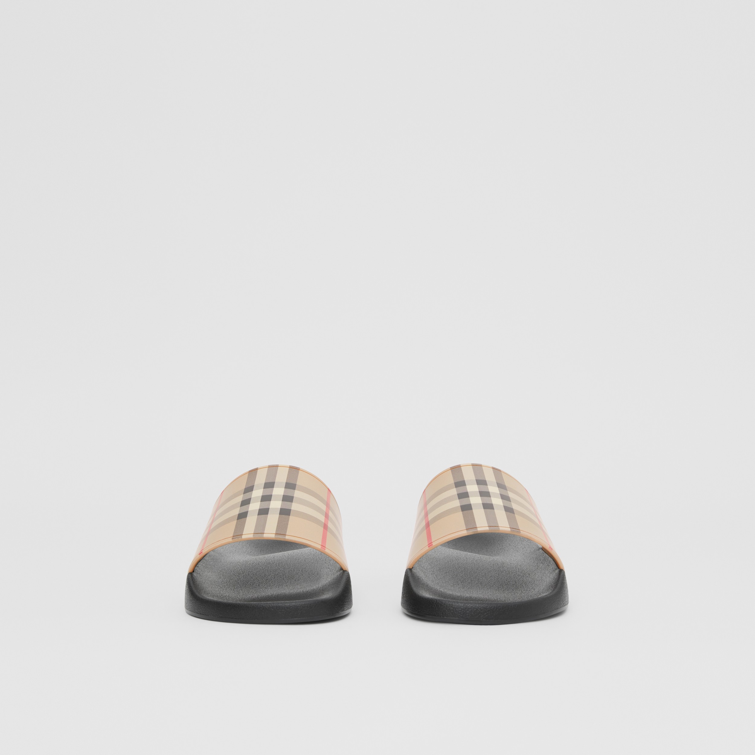 Sandalias tipo chancla con motivo de Vintage Checks (Beige) Hombre | Burberry® oficial