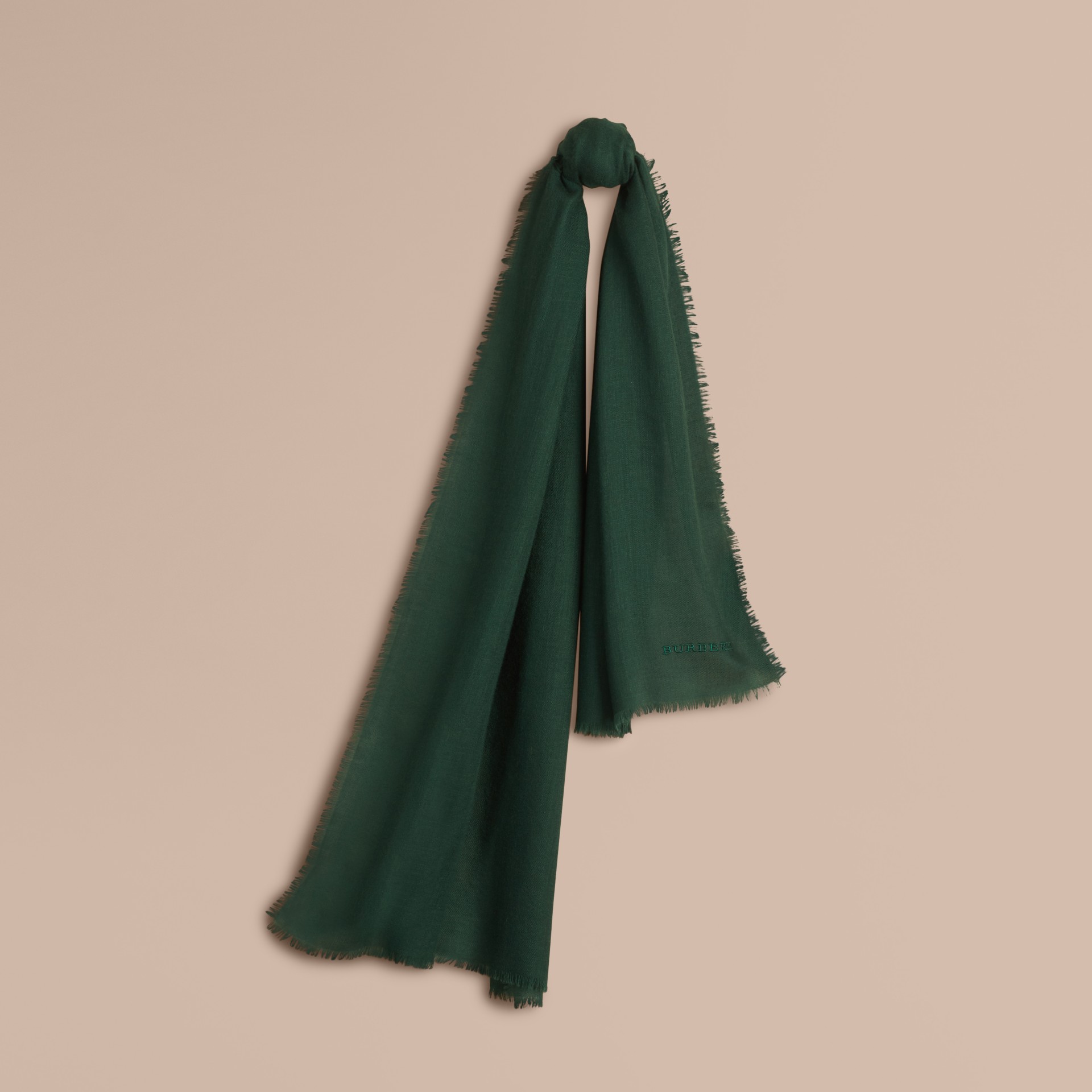 The Lightweight Cashmere Scarf in Dark Forest Green Burberry United