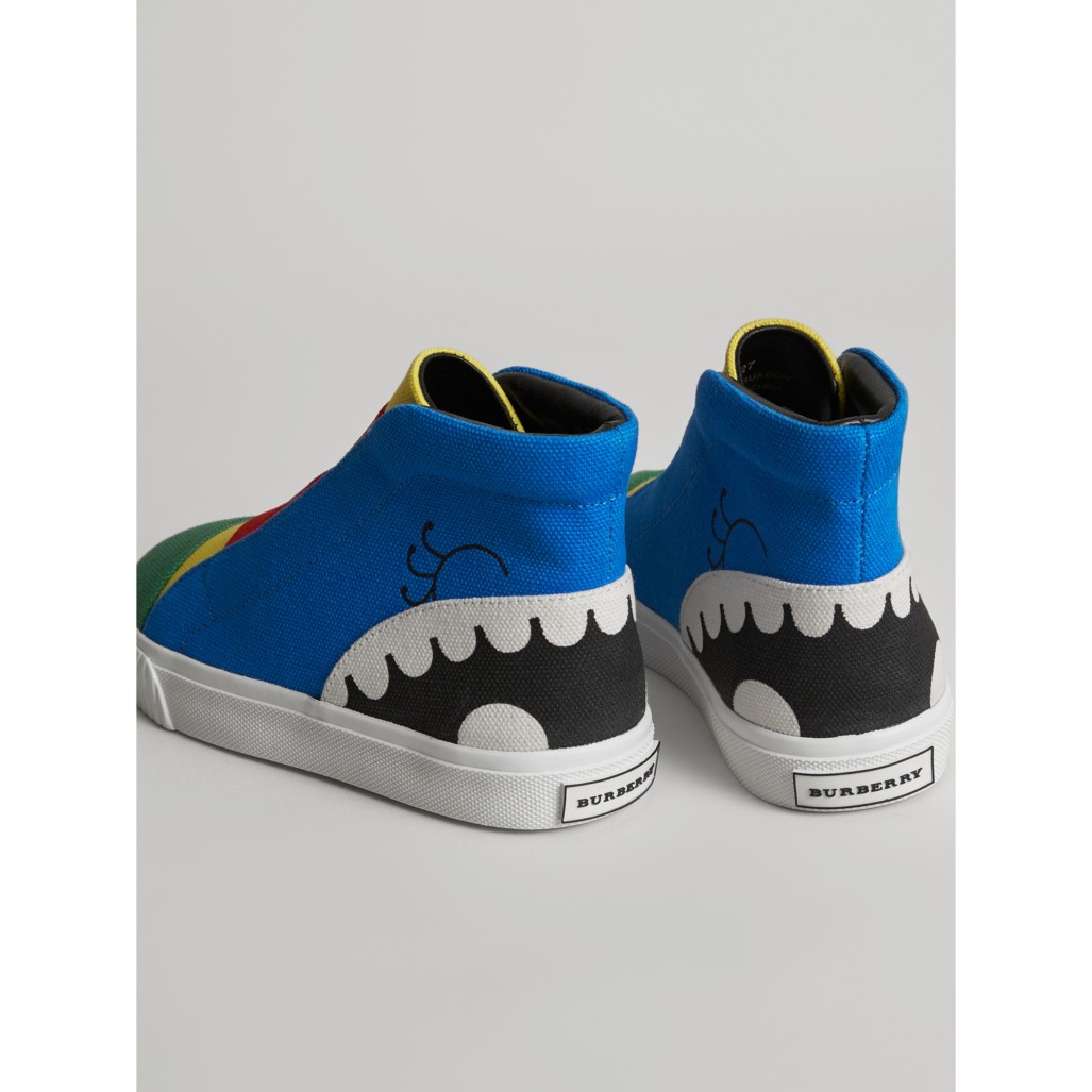 亮天空蓝 怪兽图案高帮运动鞋 产品图片21