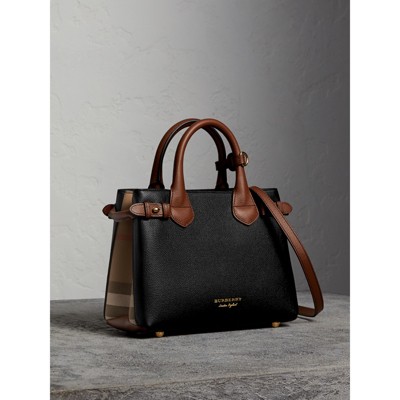 burberry small banner leather tote