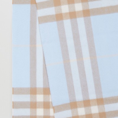 Classic Check Cashmere Scarf in Blue 