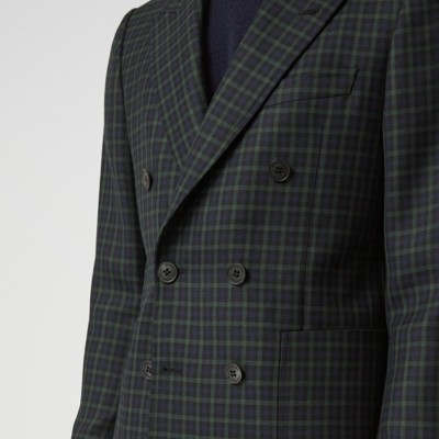 lana tartan Navy Uomo sartoriale sfiancata con Giacca in motivo qUCtxwOn