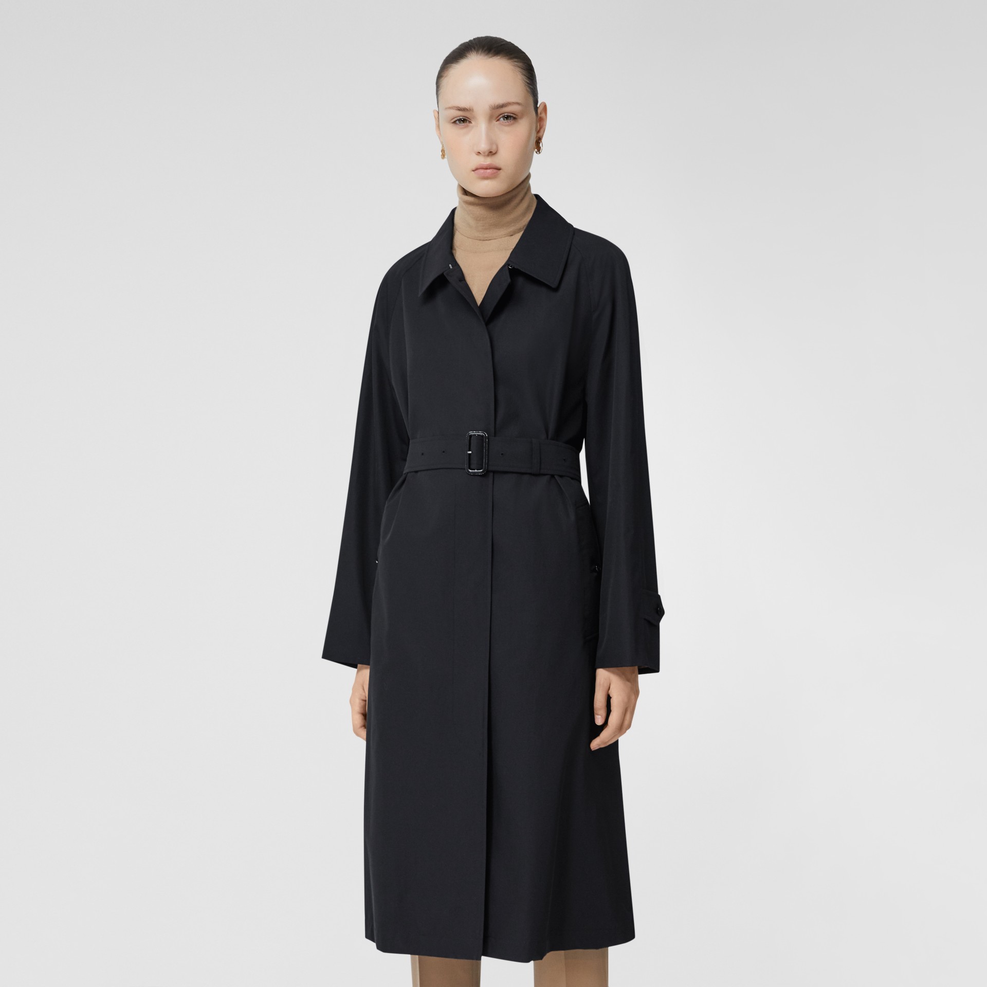 tropical gabardine belted car coat