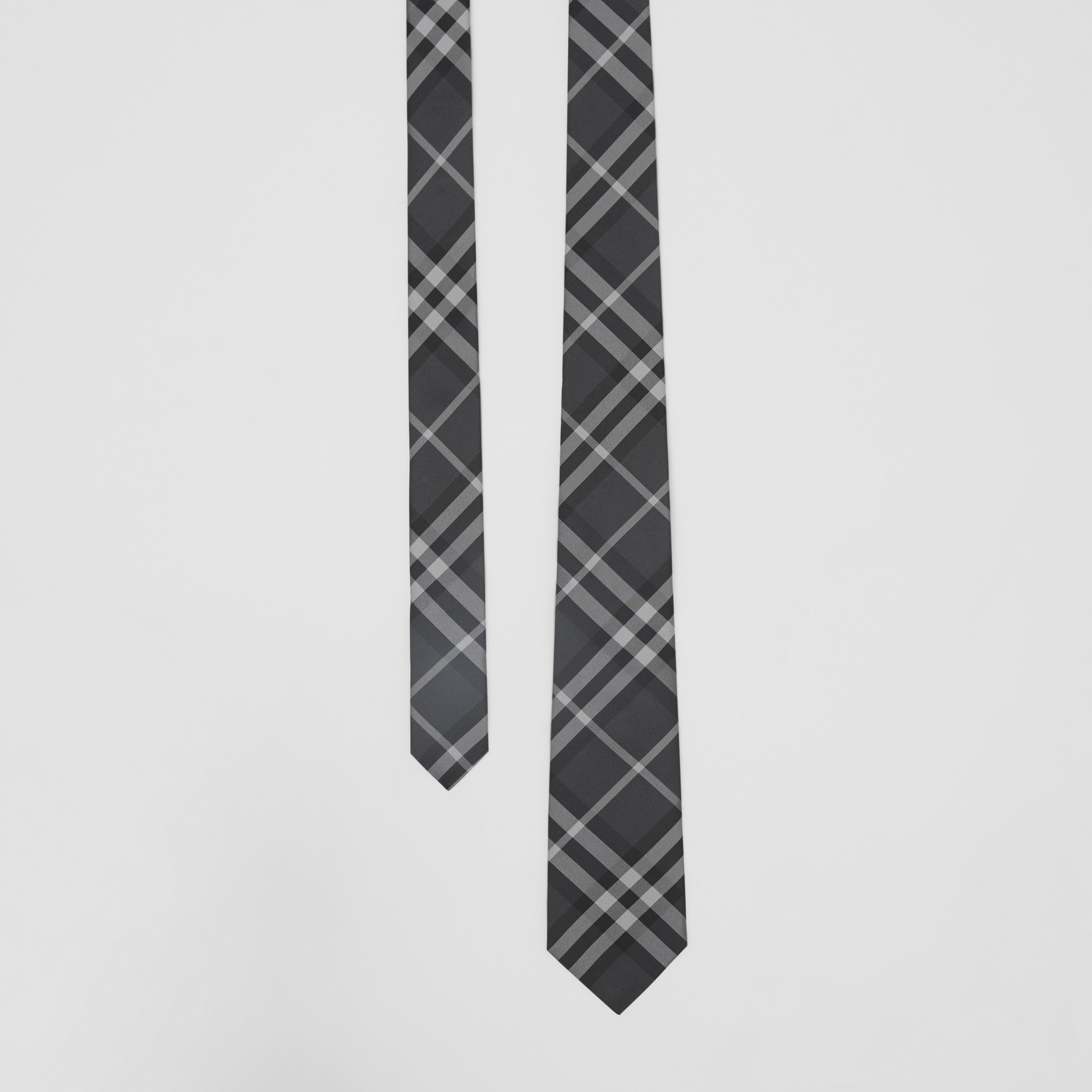 Classic Cut Vintage Check Silk Tie in Charcoal - Men | Burberry® Official - 1